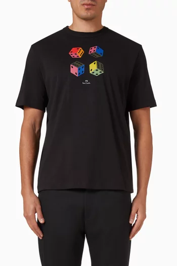 تي شيرت بقصة كاجوال دايس قطن