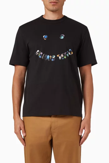 تي شيرت هابي بقصة كاجوال قطن