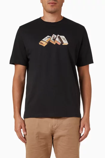 تي شيرت بطبعة كبريت قطن