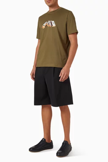 تي شيرت بطبعة كبريت قطن