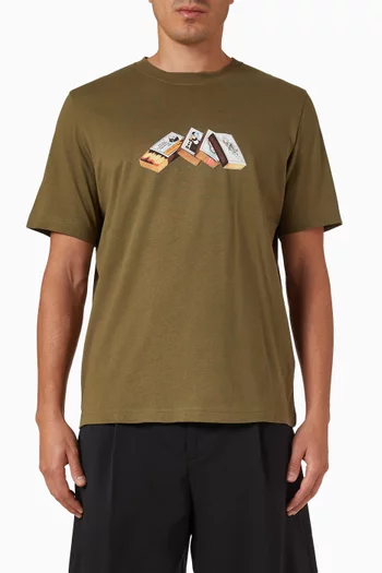 تي شيرت بطبعة كبريت قطن