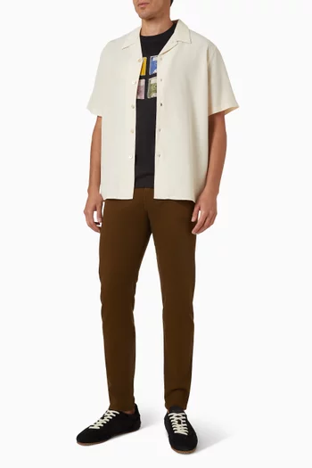 تي شيرت بطبعة أشرطة قطن