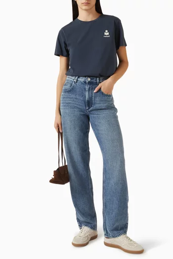 بنطال جينز جيني بقصة ساق مستقيمة دينم