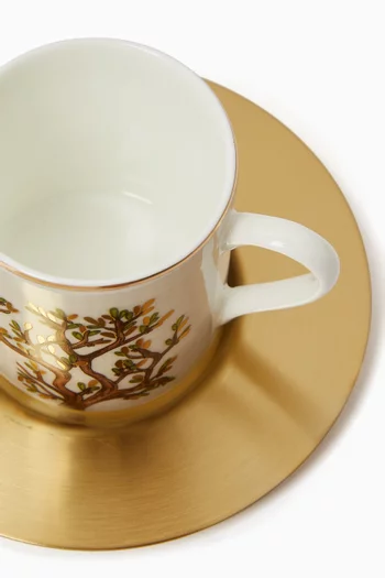 طقم فناجين وأطباق إسبريسو زيتون، 6 قطع