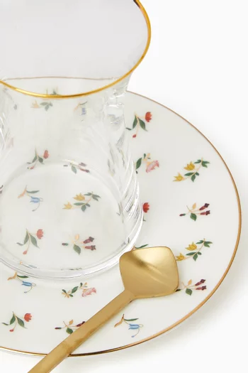 طقم استكانات وأطباق فلاور باور، 6 قطع