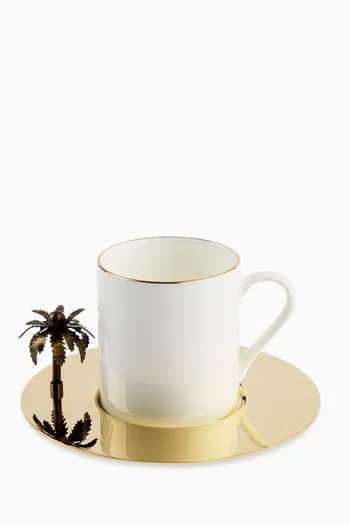 Palm Espresso Cup & Saucer, Set of 6