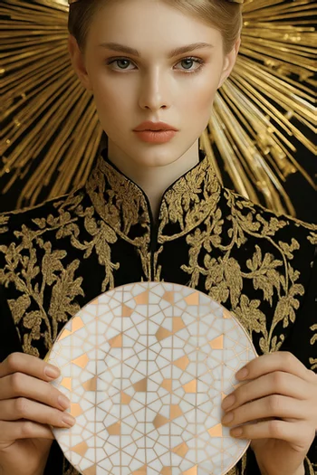 طقم أطباق حلويات جيو جولد بورسلين، 6 قطع