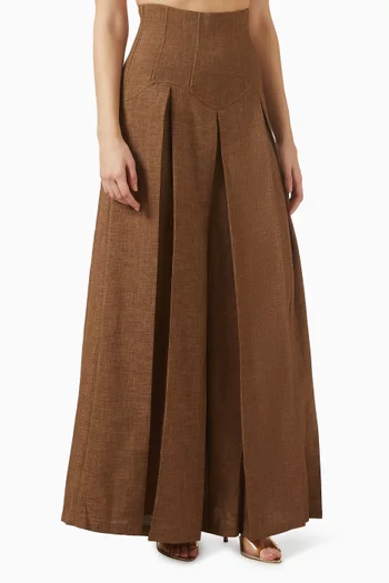 Pleated Wide-leg Pants