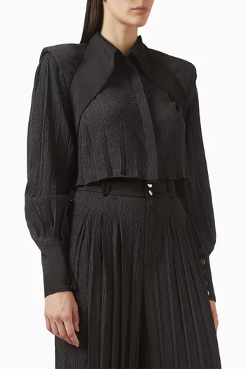 قميص بطيّات كتان