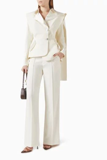 Wide-leg Pants in Gabardine