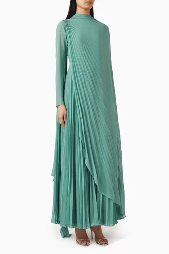 Pleated Cape Dress