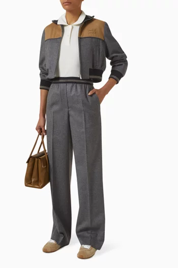 بنطال رياضي بحزام خصر برباط تضييق مخمل