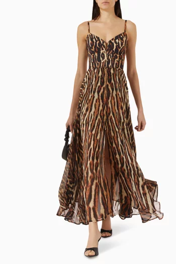 Vixen Corset Slit Dress in Scuba