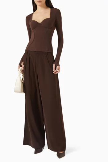 Pleaty Wide-leg Pants