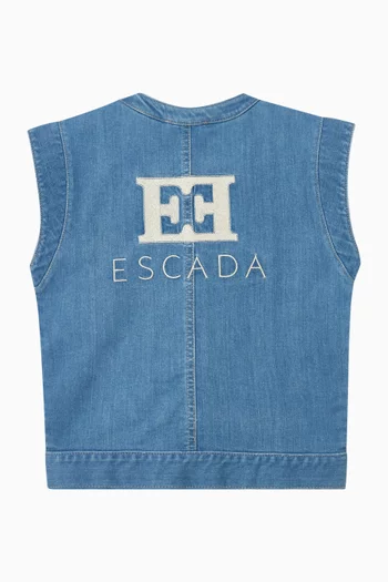 Buttoned Vest Top in Denim