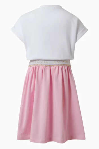 Logo-embroidered Dress in Cotton