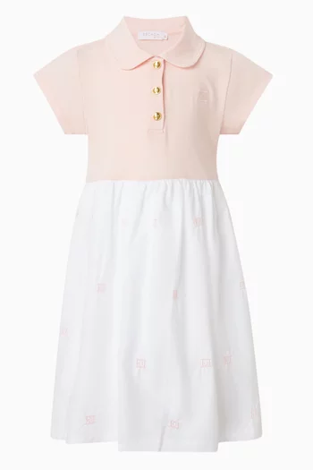 Logo-embroidered Dress in Cotton