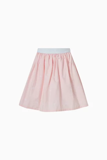 Logo Waistband Printed Skirt