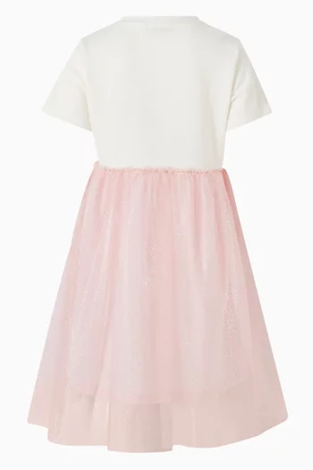 Logo Top & Sheer Skirt Dress