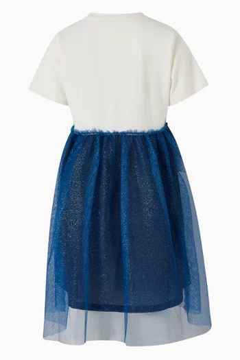 Logo Top & Sheer Skirt Dress