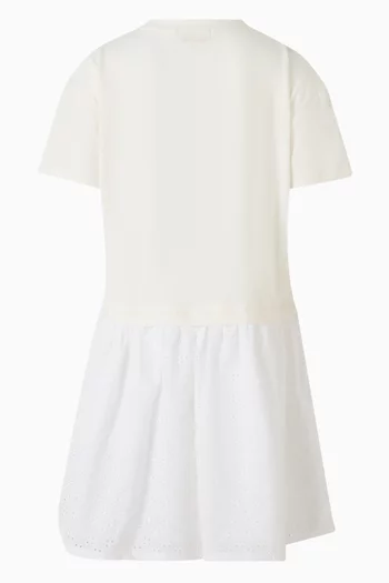 Broderie Anglaise T-shirt Dress in Cotton