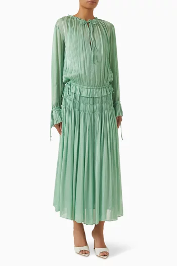 Aillen Pleated Maxi Dress