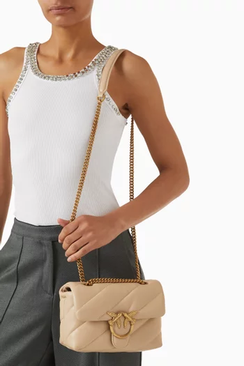 Mini Love Puff Bag in Quilted Leather