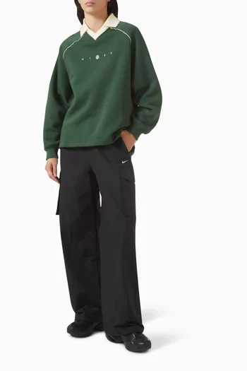 Phoenix Oversized Polo Top in Fleece