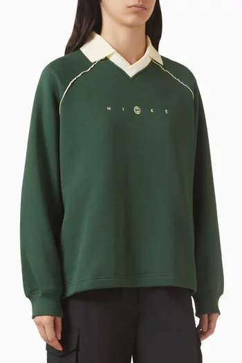 Phoenix Oversized Polo Top in Fleece