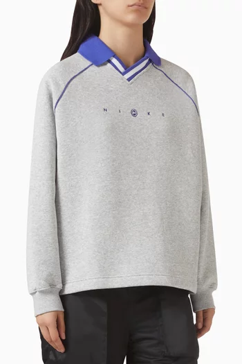 Phoenix Oversized Polo Top in Fleece