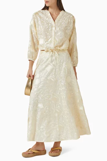 Embroidered Maxi Skirt