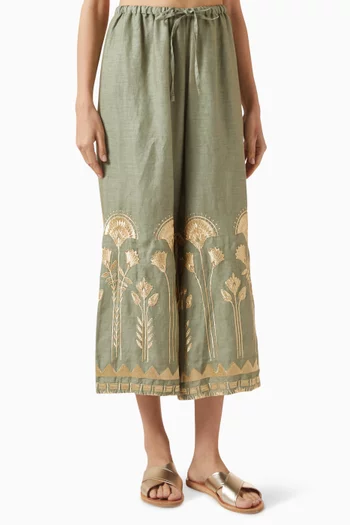 Drawstring Wide-leg Pants
