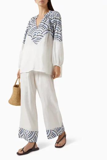 Drawstring Wide-leg Pants