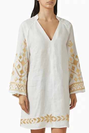 فستان قصير مطرز