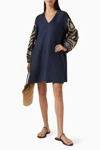 فستان قصير مطرز