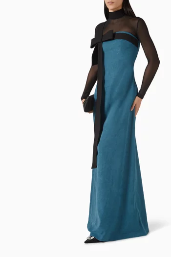 فستان ترانج طويل بعقدة