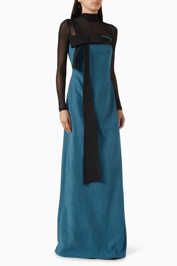 فستان ترانج طويل بعقدة