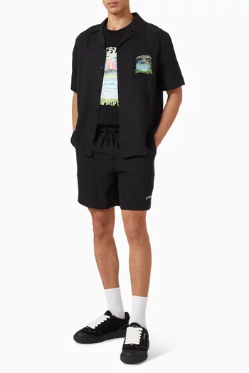 Volcano Jacquard Shorts in Silk