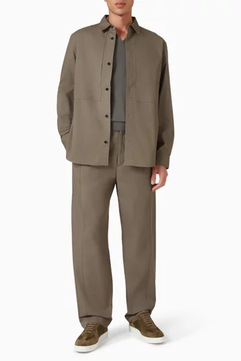 بنطال قطن بقصة ساق مستقيمة