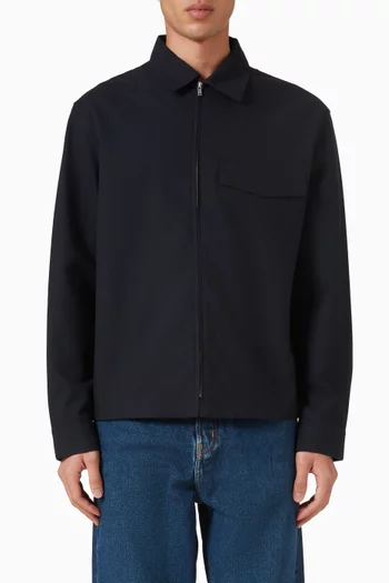 قميص بنمط جاكيت قطن بسحّاب