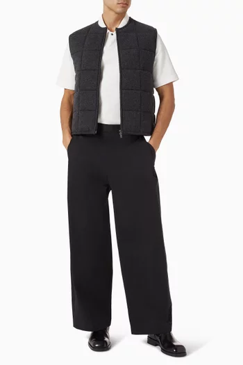 Padded Quilted Gilet in Merino Wool