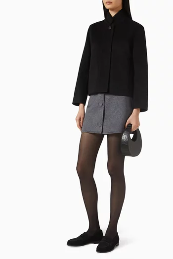 جاكيت صوف بوجهين بقصة ضيقة