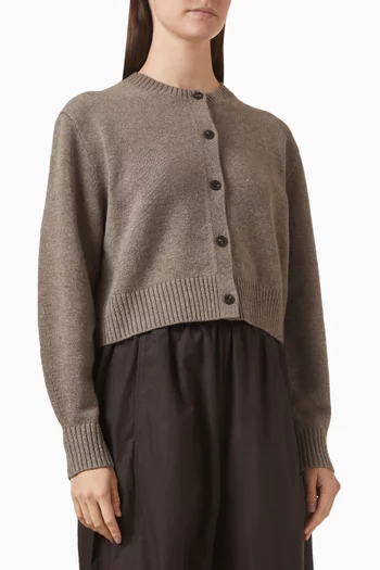 Round-neck Cardigan in Merino-wool