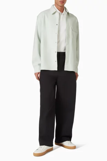 قميص بنمط جاكيت صوف معالج بالغليان