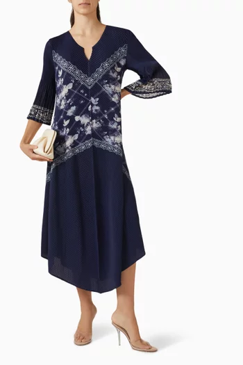 فستان لورين متوسط الطول بطيّات