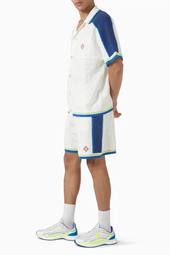 شورت مزيج نسيج كروشيه وقطن