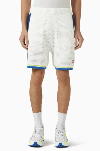 شورت مزيج نسيج كروشيه وقطن