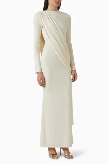 فستان طويل بدرابيه