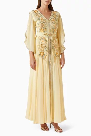 Embroidered Belted Kaftan