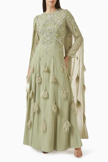 Fringe-trim Cape Kaftan